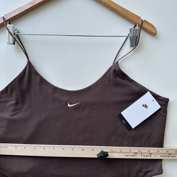 Nike Bodysuit Top Womens XXL Brown Cami High Leg Chill Knit Minimalist Sporty - Picture 7 of 8